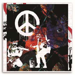 Wandbild Banksy Peace Straßenkunst 60 x 60 cm