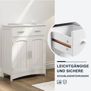 Badezimmerschrank Morty Weiß - Holzwerkstoff - Metall - 60 x 76 x 30 cm