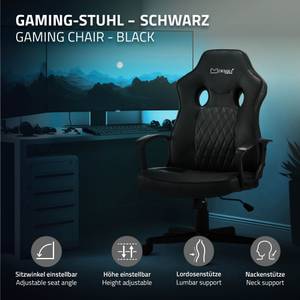 Gamingstuhl mit Wippfunktion Schwarz