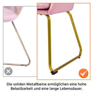 Einzelsessel Sessel Metallbeinen 1-Set Pink