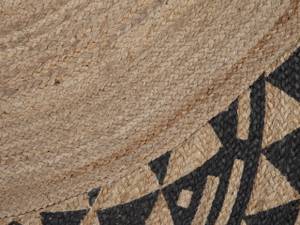 Teppich ALAKIR Beige - Schwarz - Naturfaser - 120 x 120 x 120 cm