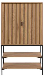 Vitrinenschrank Jaipur Braun - Holz teilmassiv - 80 x 140 x 40 cm