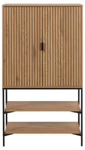 Vitrine Jaipur Marron - En partie en bois massif - 80 x 140 x 40 cm