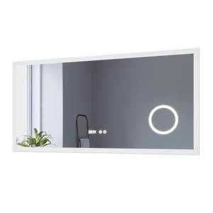 Badezimmerspiegel mit LED Uhr Silber - Glas - 120 x 60 x 5 cm