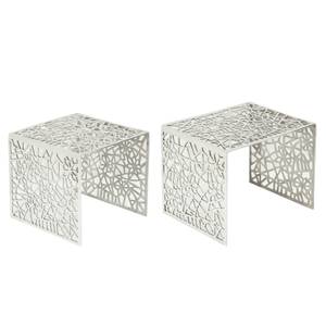 Couchtisch ABSTRACT Silber - Metall - 49 x 40 x 39 cm