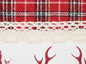 Coussin décoratif ROBBIE Rouge - Blanc - Textile - 45 x 10 x 45 cm