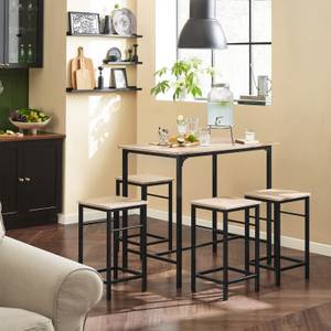 Table + 4 x Tabourets de Bar OGT11-N Bois