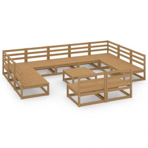 Gartenmöbel-Set 3009758-1 (12-teilig) Braun - Massivholz - Holzart/Dekor - 70 x 67 x 70 cm