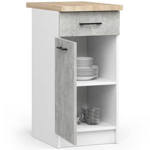 Meuble de Cuisine bas OLIWIA 40 1T 1S Gris minéral - Blanc