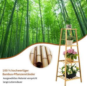 Pflanzenregal Blumenregal mit 4 Etagen Braun - Bambus - 34 x 99 x 37 cm
