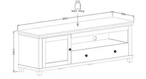 Lowboard EVORA Grün - Holzwerkstoff - 181 x 61 x 49 cm