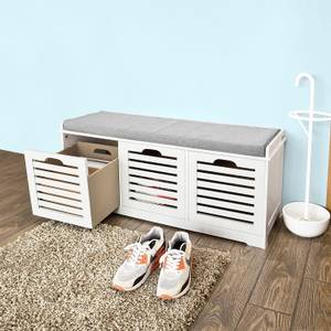 Banc de Rangement à Chaussures FSR23-W Blanc - 105 x 35 cm