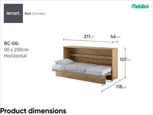 Schrankbett Bed Concept BC-06 Eiche Dekor