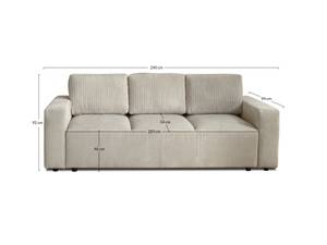 3-Sitzer Sofa LIVY Hellgrau