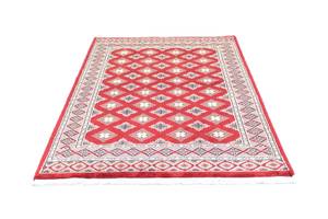 Pakistan Teppich - 181 x 125 cm - rot Rot - Kunststoff - 125 x 1 x 181 cm