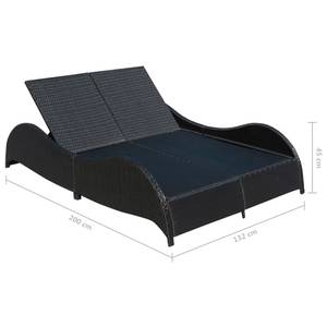 Sonnenliege 3000633 Schwarz - Kunststoff - Polyrattan - 132 x 45 x 200 cm