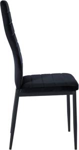 chaise salle à manger Mayfair Lot de 6 Noir - Fourrure synthétique