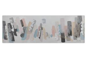 Tableau peint à la main L'Individualisme Beige - Gris - Bois massif - Textile - 150 x 50 x 4 cm