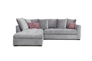 Ecksofa Bardi (5-Sitzer) Silber / Grau - Silbergrau - Ecke davorstehend links