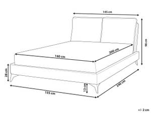 Lit double MELLE Beige - Crème - 155 x 98 x 240 cm