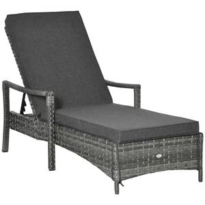 Sonnenliege 862-044GY Grau - Polyrattan - 63 x 53 x 192 cm