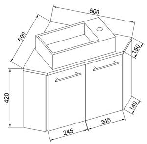 Table de toilette VilosaSet de 2 Blanc