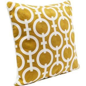 Coussin Catena Chain Jaune - Textile - 50 x 50 x 5 cm