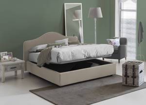 Lit double Angiolina Tourterelle Taupe