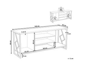 Meuble TV FORRES Noir - Marron - Bois manufacturé - 140 x 60 x 40 cm