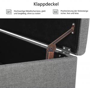Sitzhocker Alexander Grau - Holzwerkstoff - Textil - 80 x 40 x 40 cm