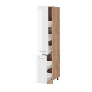 Apothekerhochschrank R-Line Braun - Hochglanz Weiß - 45 x 81 x 46 cm