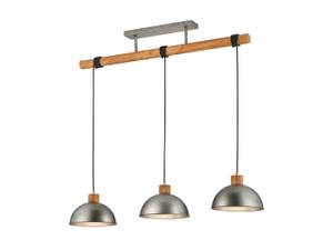 LED Pendelleuchte Industrial 3 flammig Braun - Grau - Metall - Massivholz - 108 x 150 x 26 cm