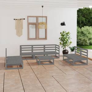 Garten-Lounge-Set (8-teilig) 3009900-1 Grau - Massivholz - Holzart/Dekor - 70 x 30 x 70 cm