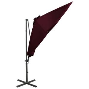 Parasol en porte-à-faux Rouge - Textile - 300 x 238 x 300 cm