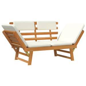 Banc de jardin avec coussins 2-en-1 Blanc - Bois massif - Bois/Imitation - 190 x 74 x 190 cm