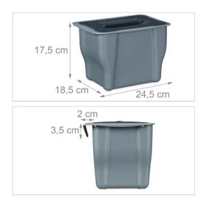 Poubelle pour compost 5 L gris Gris - Matière plastique - 25 x 18 x 19 cm