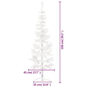 Demi-sapin de Noël artificiel 3013738 Blanc - 45 x 150 x 45 cm