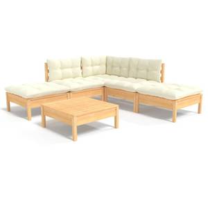 Salon de jardin Blanc - Bois massif - 64 x 29 x 64 cm