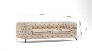 Chesterfield Sofa 3-Sitzer Marko Beige