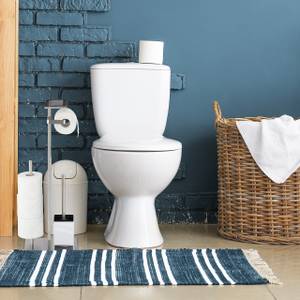 WC Garnitur aus Edelstahl Schwarz - Silber - Metall - Kunststoff - 25 x 69 x 18 cm