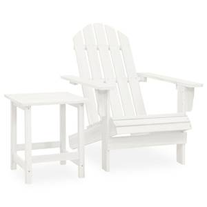 Chaise de jardin Blanc - Métal - Bois massif - 40 x 45 x 40 cm