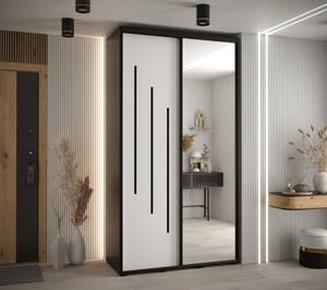 ARMOIRE À PORTES COULISSANTES DAVOS 9 Noir - Blanc - Largeur : 130 cm