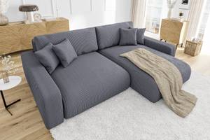 Hildegarde Ecksofa mit Bettfunktion Grau - Ecke davorstehend rechts