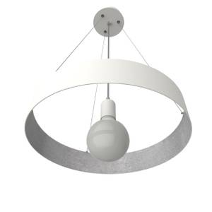 Suspension Halo Argenté - Blanc - Diamètre : 40 cm