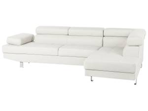 Ecksofa NORREA Silber - Weiß - 261 x 72 x 193 cm