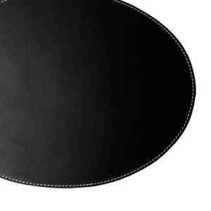 Orskov Tischset aus Leder oval, schwarz Schwarz - Echtleder - 47 x 1 x 34 cm