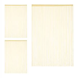 3 x Fadenvorhang beige 145 x 245 cm Beige - Textil - 145 x 245 x 1 cm