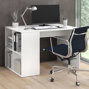 Schreibtisch „Adeon“ Weiß mit Raumteiler Weiß - Holz teilmassiv - 117 x 74 x 73 cm