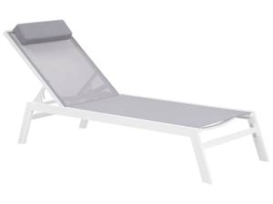 Chaise longue CATANIA Gris - Gris lumineux - Blanc