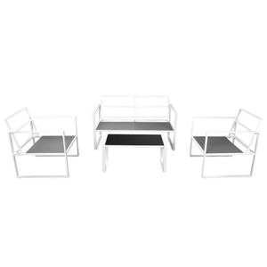 Gartenmöbel-Set Weiß - Metall - 40 x 38 x 80 cm